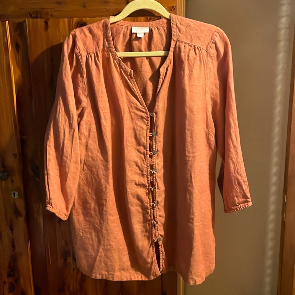 Pure Jill Linen blouse- versatile all season piece